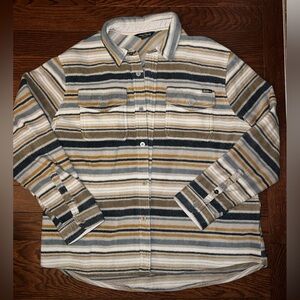 Eddie Bauer Multicolor Striped Button Up Pullover Size XL